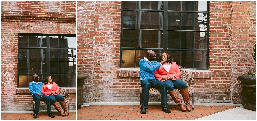 American Tobacco engagement photos in Durham NC