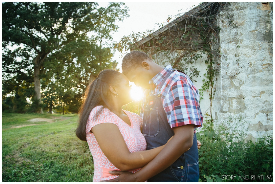 Engagement photos on a farm
