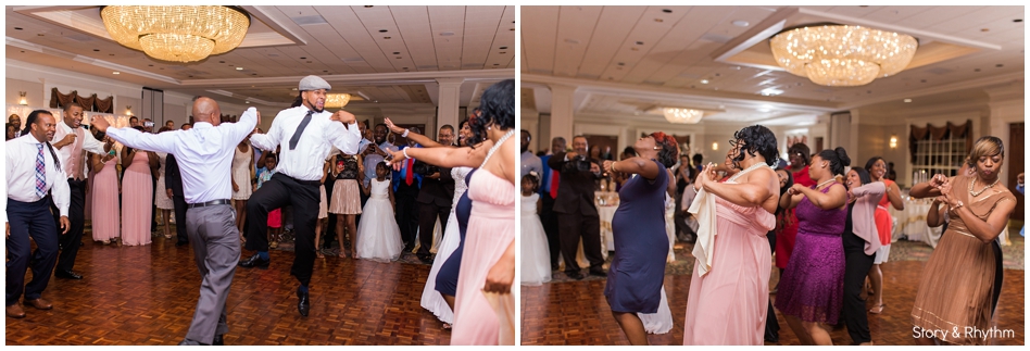 Wedding guest dancing during the reception