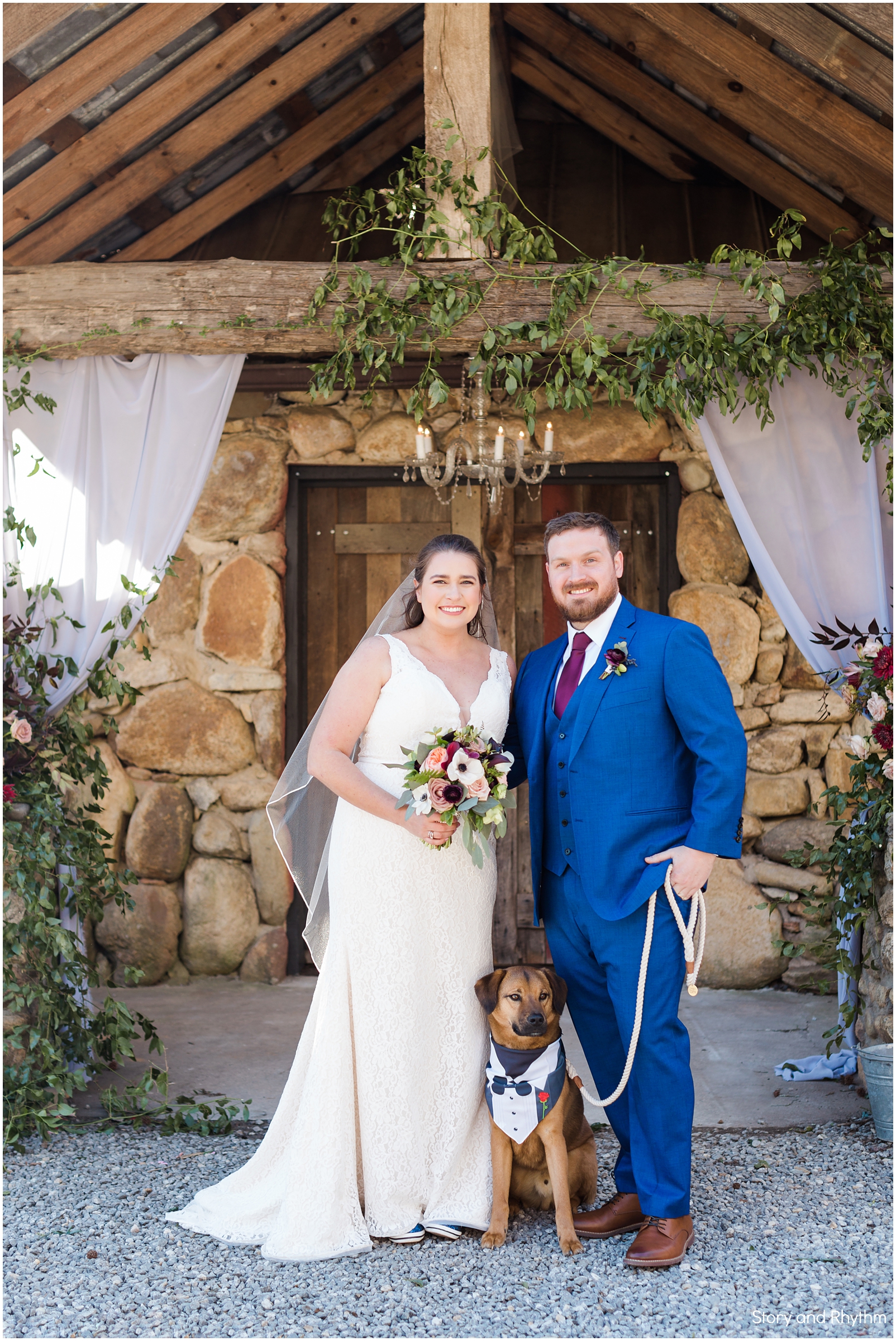 Wedding portraits with the dog