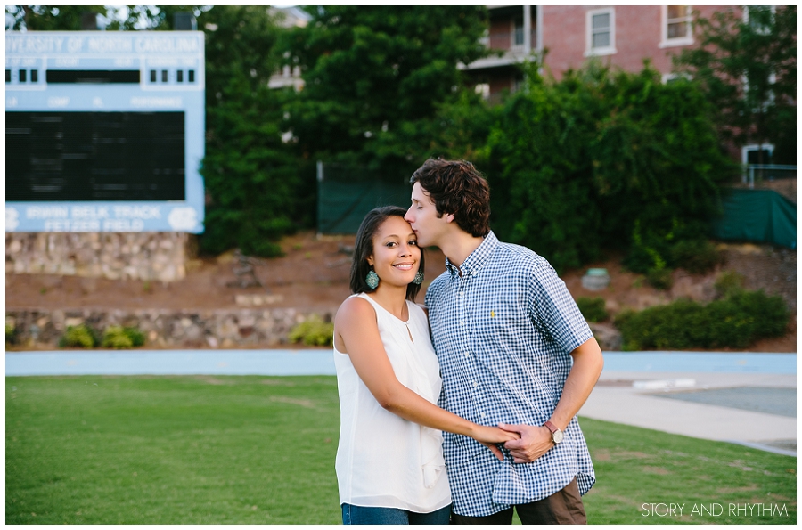 Track and field engagement photos