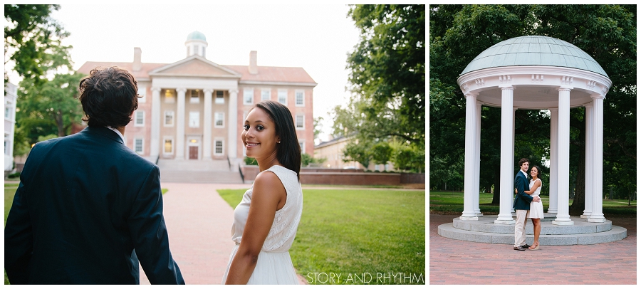 Old Well engagement photos at UNC-Chapel Hill