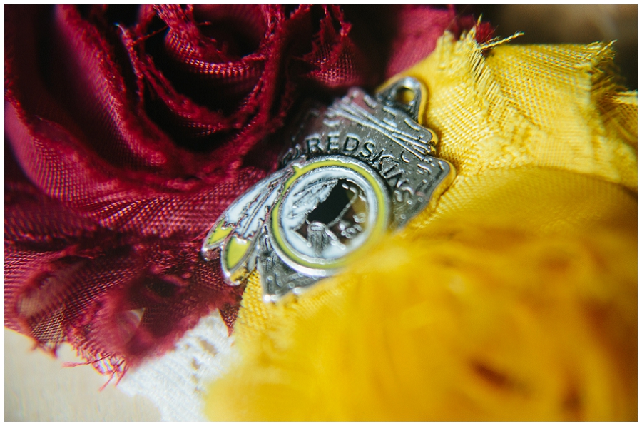 Redskins garter for wedding