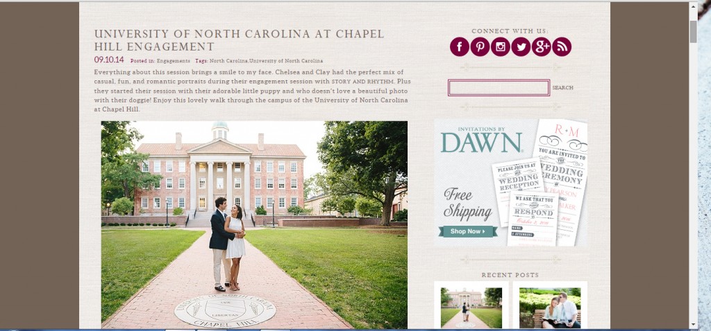 Engagement photos at UNC at Chapel Hill