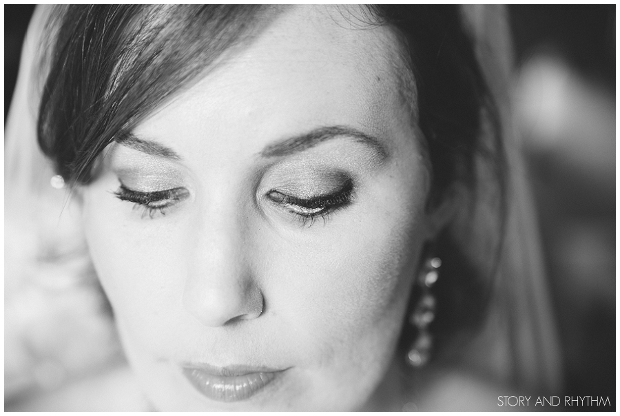 Black and white bridal portraits