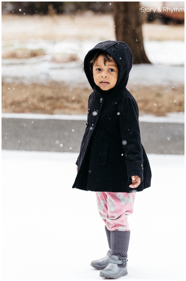 Kids playing in the snow in North Carolina