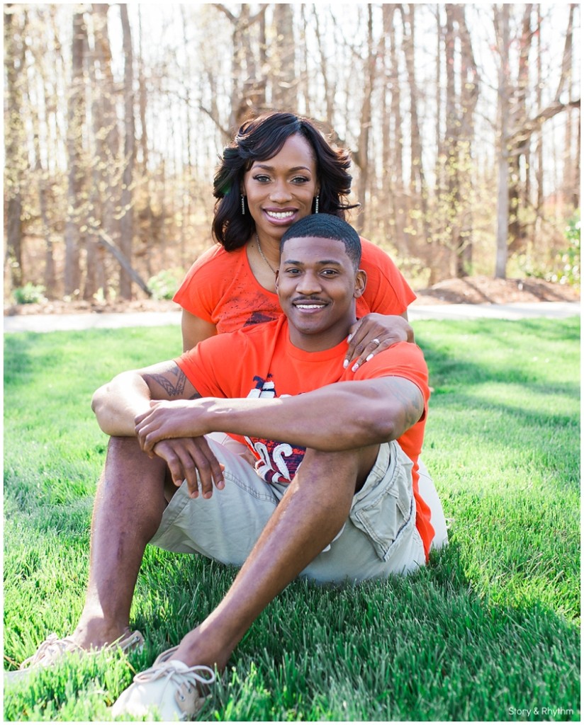 Engagement photos at Barber Park in Greensboro, North Carolina