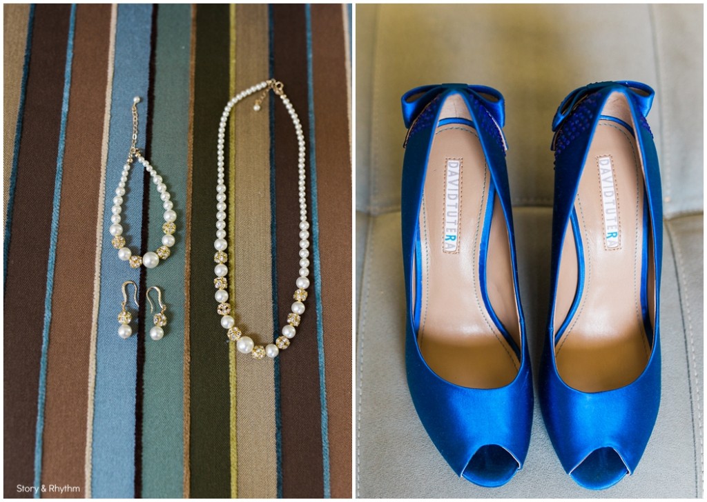 Royal blue David Tutera wedding shoes