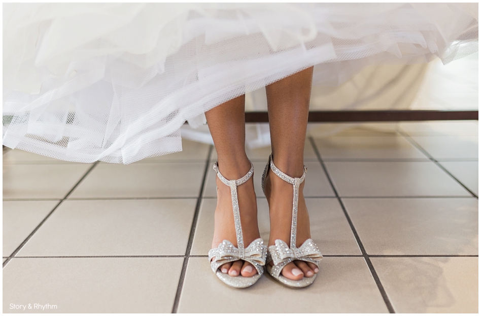 Cute tan wedding day shoes