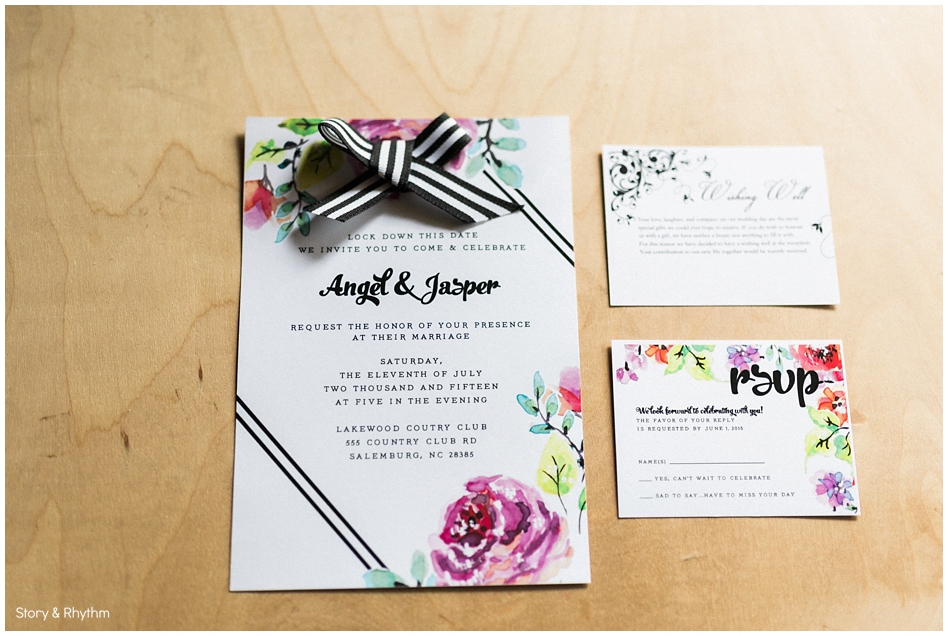 black and white stationary for wedding