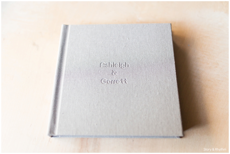 Linen wedding album in 8x8