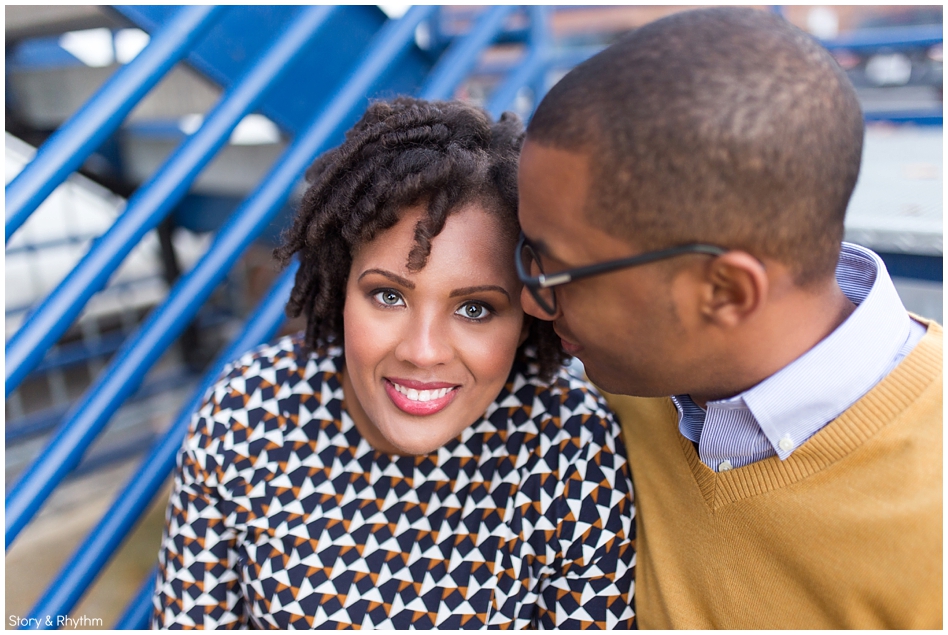 Gorgeous photo of bride and groom during engagement session