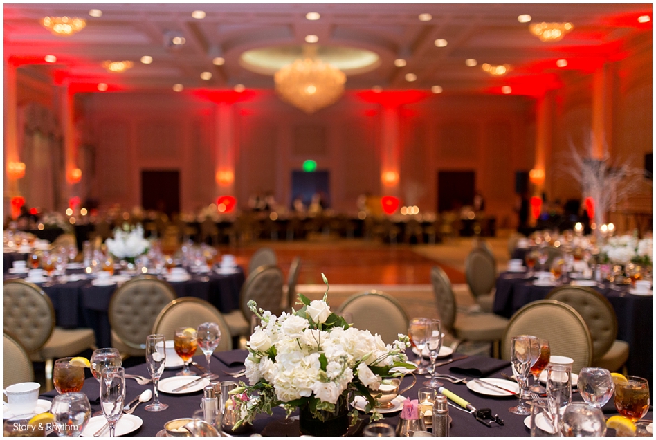 Red uplighting and upscale wedding DJ in Cary NC