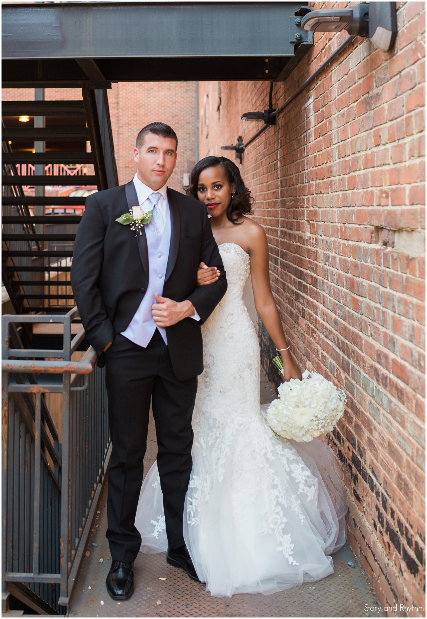 Bride and groom portraits in downtown Raleigh
