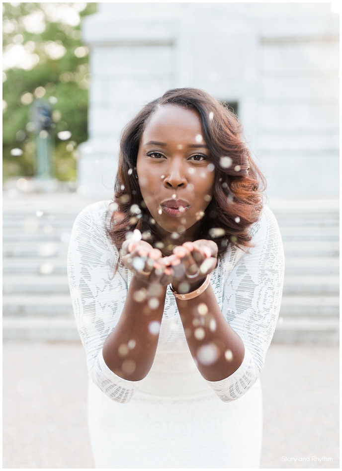 Senior photos with glitter