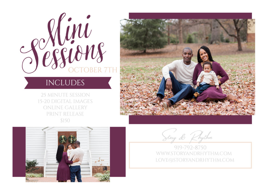 Fall Mini sessions in Raleigh - Durham NC