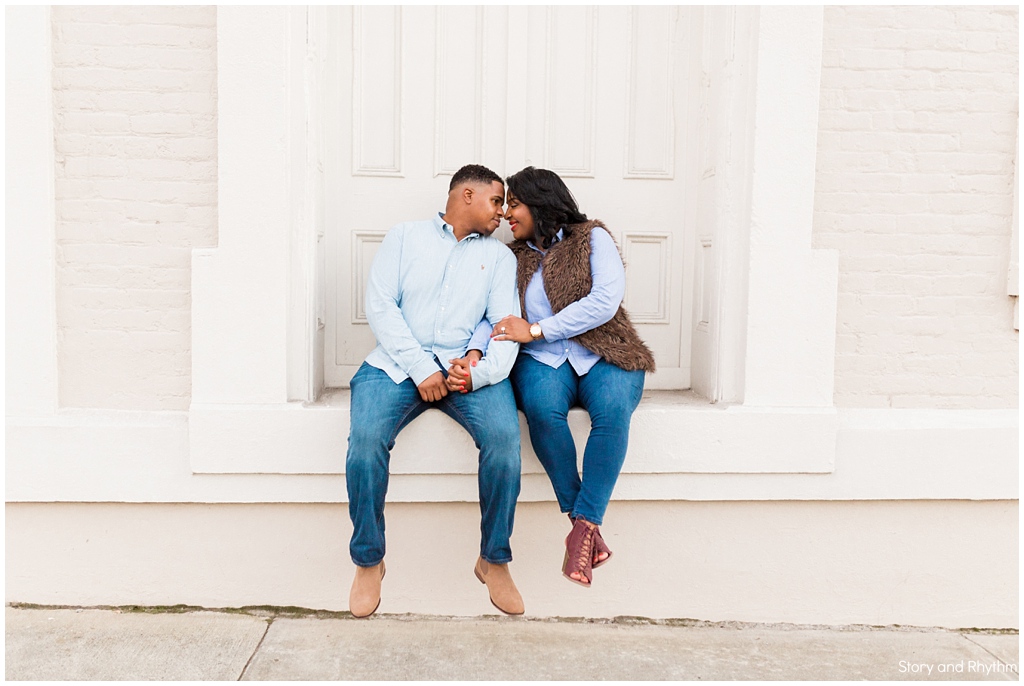 Engagement photos in downtown Durham NC