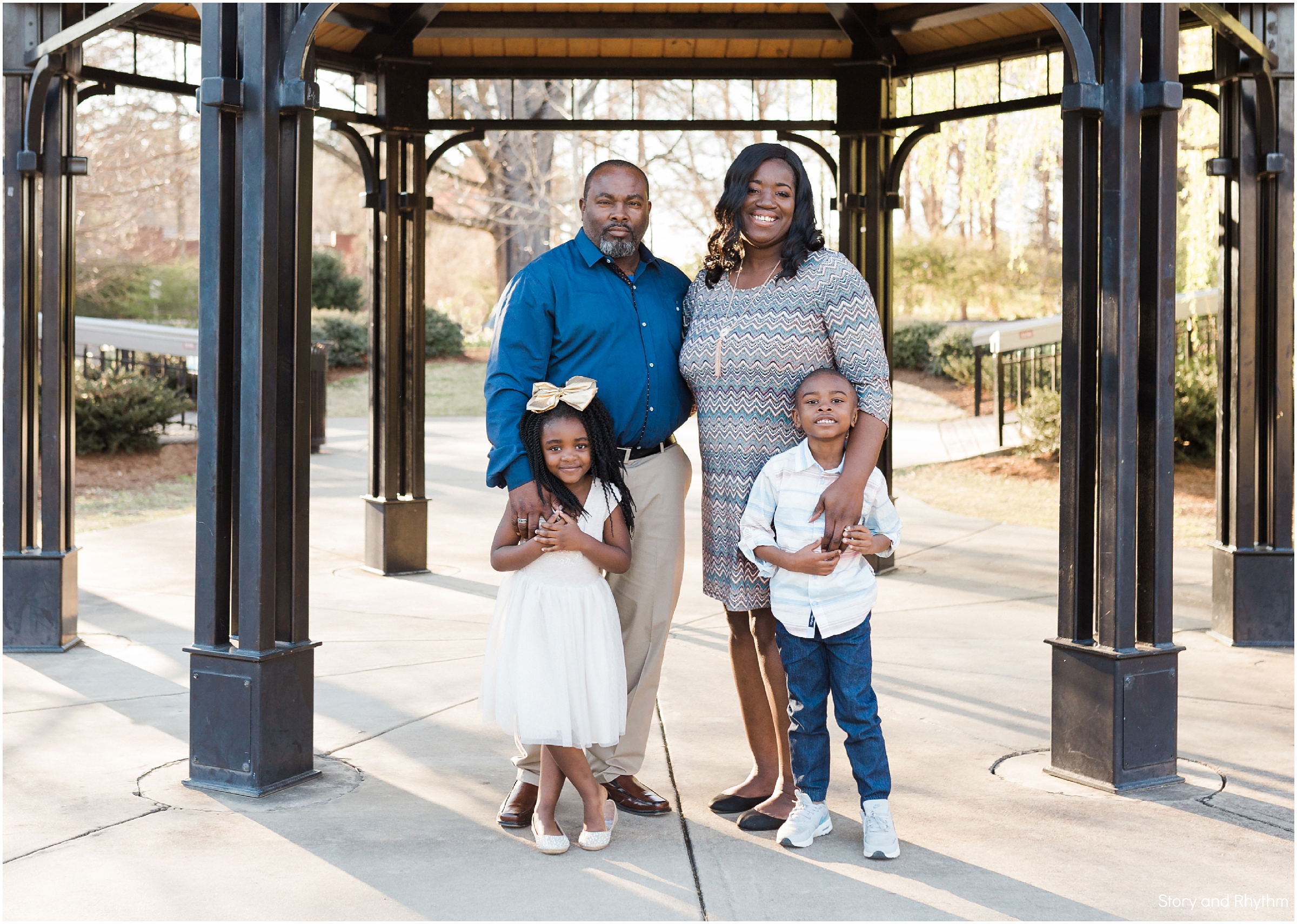 Family portraits at Pullen park in Raleigh NC