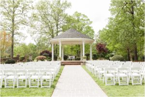 Wedding ceremony at Saratoga Springs wedding NC