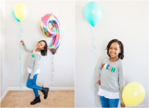 9th birthday photo shoot at home