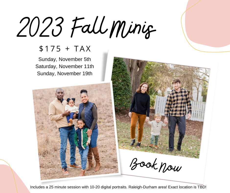 2023 Fall mini sessions in Raleigh NC