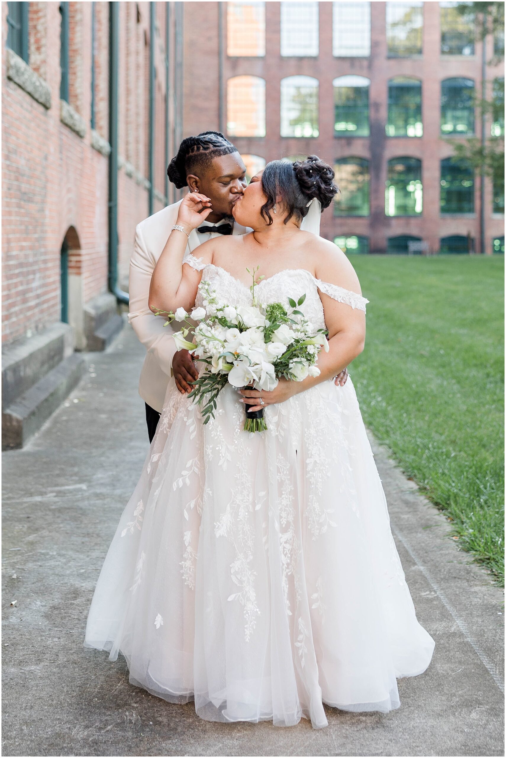 Wedding photos at Loray Mill